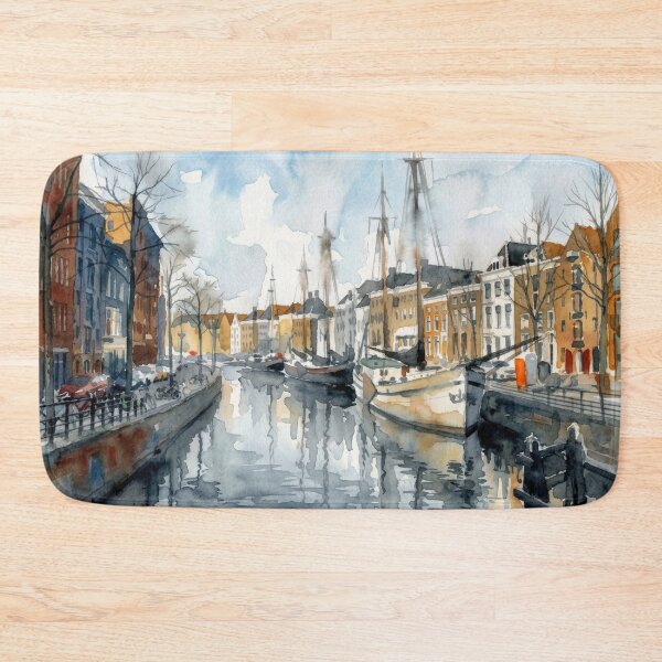 Item preview, Groningen Canal Watercolor designed and sold by caracatita75.