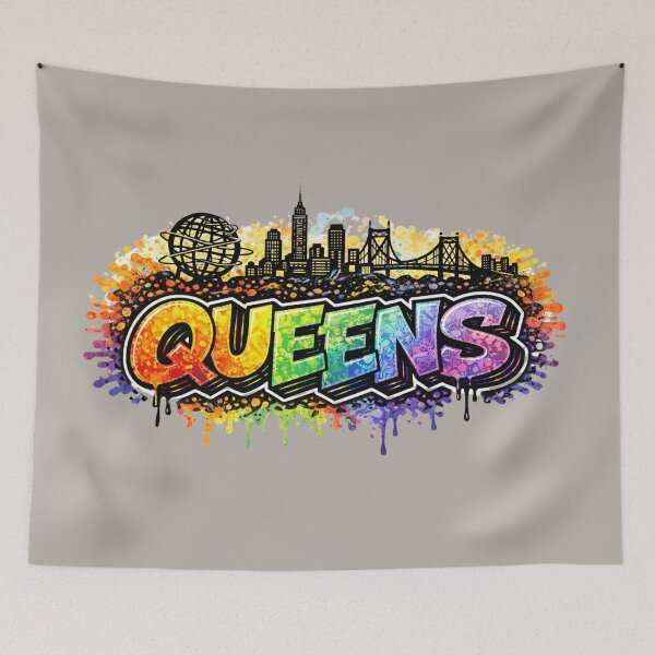 Item preview, Queens NYC Graffiti Street Art Typography designed and sold by Myra365Art.