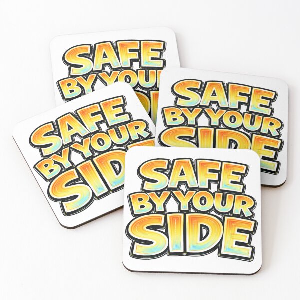 Item preview, SAFE BY YOUR SIDE – hand drawn childlike typography designed and sold by Mac Sketches.