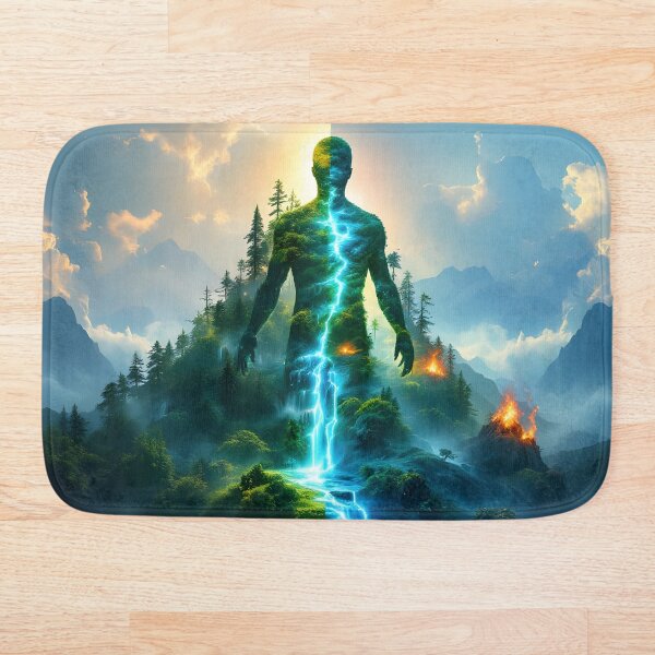 Item preview, Earth Day Human Nature Double Exposure Environmental Contrast Art Print designed and sold by DreamyWallVibes.