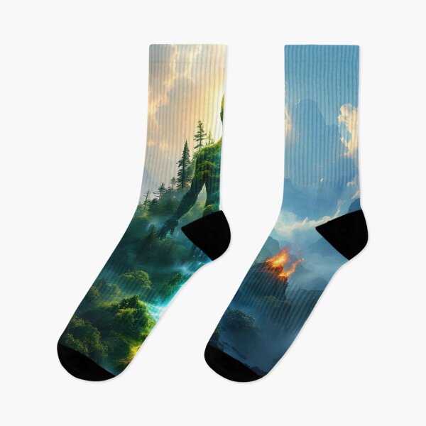 Item preview, Earth Day Human Nature Double Exposure Environmental Contrast Art Print designed and sold by DreamyWallVibes.