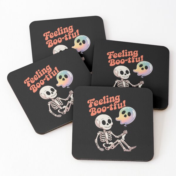 Item preview, Feeling Boo-tiful Skeleton with Ghost Balloon – Cute Funny Halloween T-Shirt designed and sold by Raw Tigers.