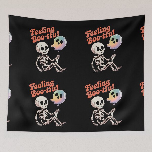 Item preview, Feeling Boo-tiful Skeleton with Ghost Balloon – Cute Funny Halloween T-Shirt designed and sold by Raw Tigers.