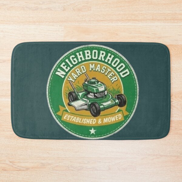 Item preview, Neighborhood Yard Master - Vintage Lawn Care Badge designed and sold by Blaze & Trail Creative.