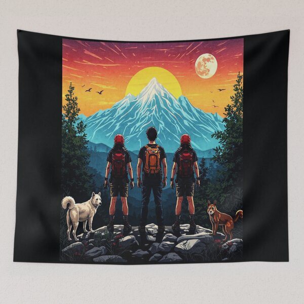 Item preview, sunset mountains  hiking adventure designed and sold by  Mudikeys.
