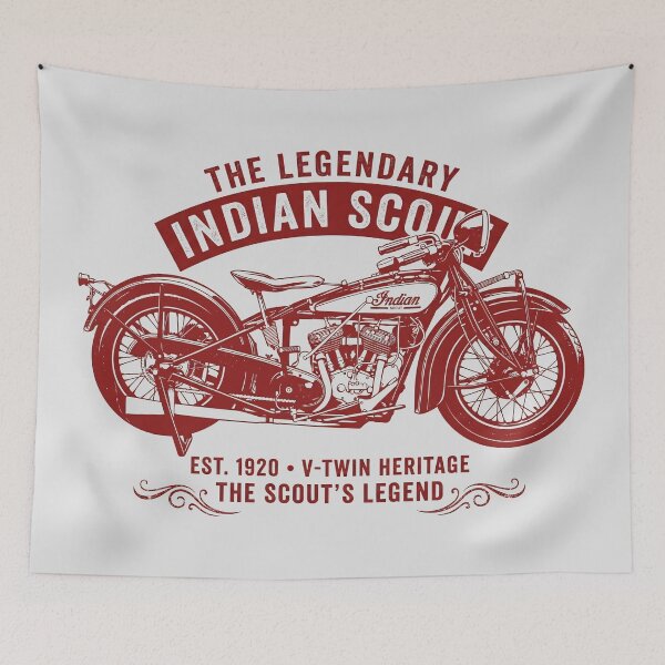 Item preview, 1928 Indian Scout 101 Vintage Red Style Motorcycle Design designed and sold by EdGraphy.