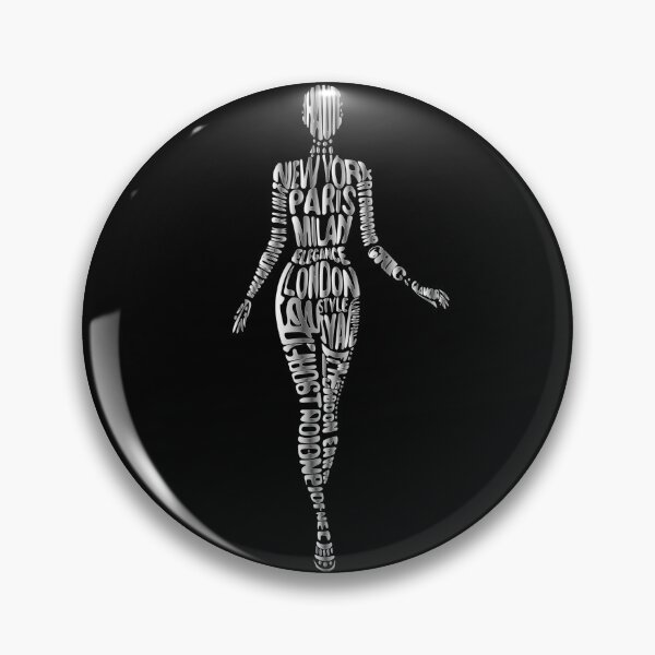Item preview, Silver Chrome Fashion Model: Cyber Runway Typography Art designed and sold by MalisoStickers.