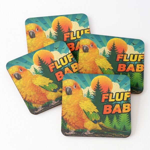 Item preview, Fluffy Baby Parrot – Cute Tropical Bird designed and sold by Fei Long Design Hub.