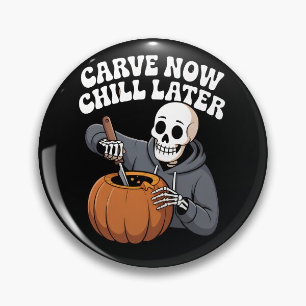 Item preview, Carve Now Chill Later Skeleton Pumpkin Carving – Funny Halloween T-Shirt designed and sold by Raw Tigers.