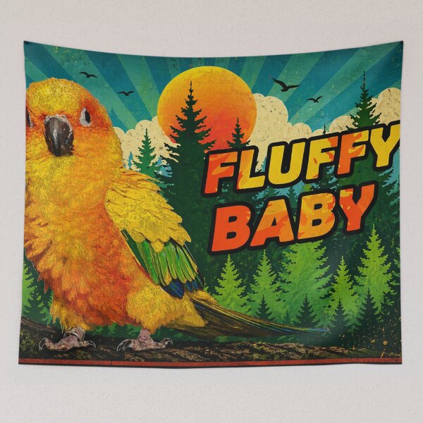 Item preview, Fluffy Baby Parrot – Cute Tropical Bird designed and sold by Fei Long Design Hub.