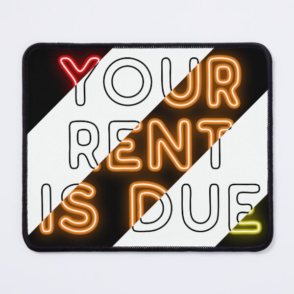Item preview, Rent is due - neon designed and sold by DomDrawsThings.
