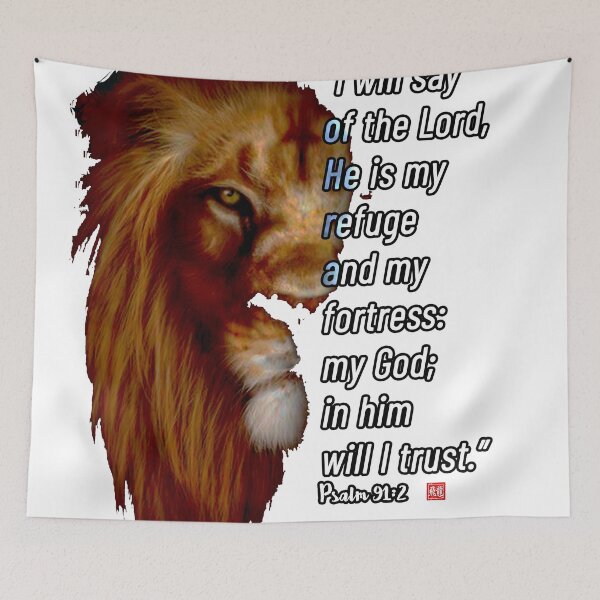 Item preview, Psalm 91:2 – Lion of Faith & Strength designed and sold by Fei Long Design Hub.