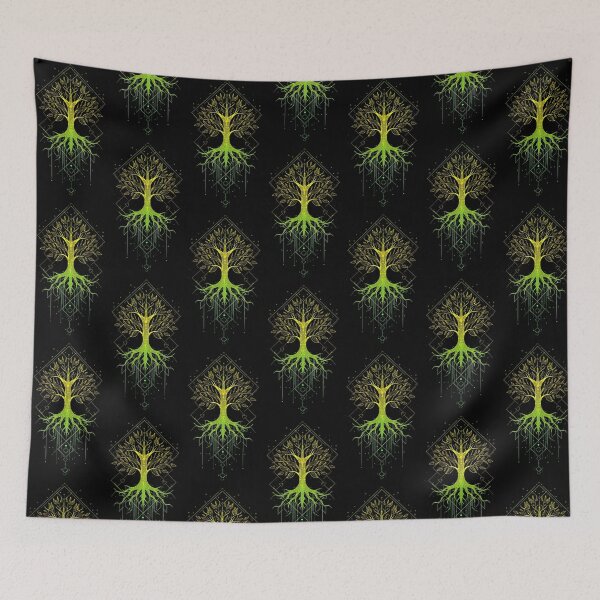 Item preview, Geometric Tree of Life Neon Cyberpunk Nature Aesthetic designed and sold by PixelQ.