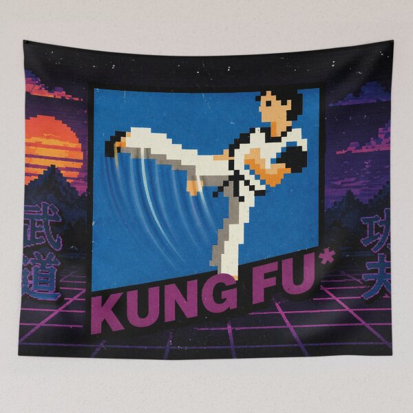 Item preview, Kung Fu Retro Pixel – Classic Martial Arts Arcade designed and sold by Fei Long Design Hub.