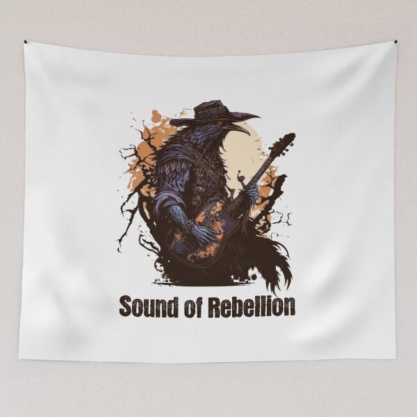 Item preview, Sound of Rebellion – Crow Guitar Dark Streetwear Aesthetic Design designed and sold by AM.87.