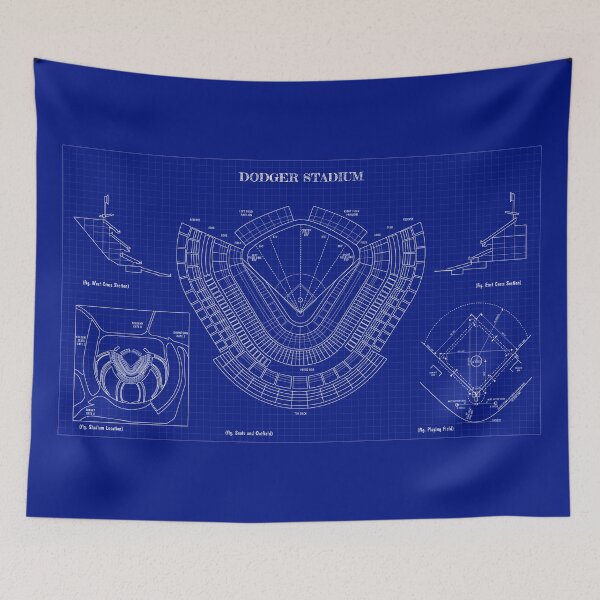 Item preview, Dodger Stadium (Blueprint-Dark Blue) designed and sold by BGALAXY.