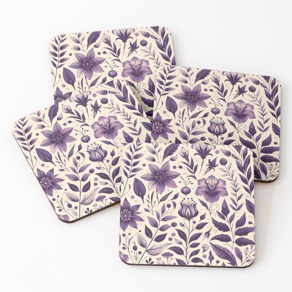 Item preview, Purple Botanical Wildflower Pattern Art designed and sold by Apex Designs.