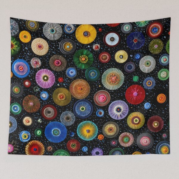 Item preview, Vibrant Rainbow Cosmic Ornate Circle Art designed and sold by LuminousFoundry.