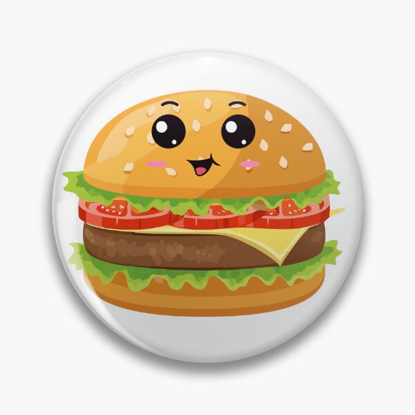 Item preview, Cute Kawaii Burger Sticker – Happy Fast Food Cartoon Aesthetic designed and sold by Pandey14.