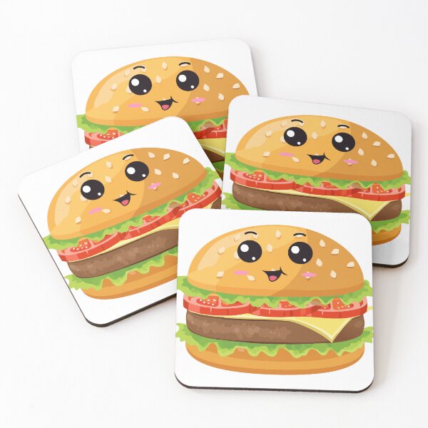 Item preview, Cute Kawaii Burger Sticker – Happy Fast Food Cartoon Aesthetic designed and sold by Pandey14.