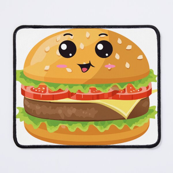 Item preview, Cute Kawaii Burger Sticker – Happy Fast Food Cartoon Aesthetic designed and sold by Pandey14.