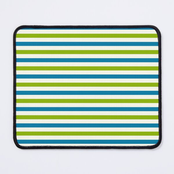 Item preview, Apple green, cleadon blue & ivory horizontal lines designed and sold by Mint + Midnight.