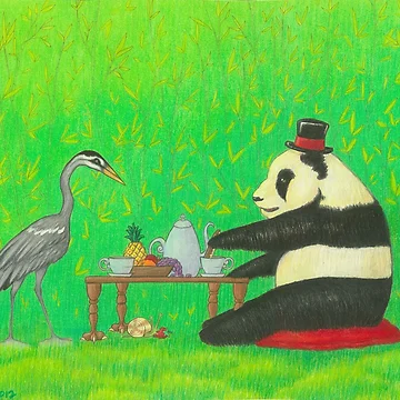 Artwork thumbnail, Panda Tea Party by Roxarocks