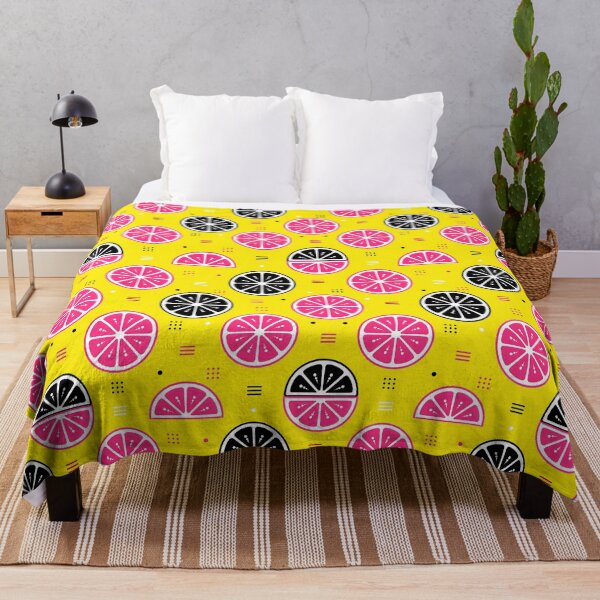 Item preview, Lemon Floral Pattern Yellow Pink Black designed and sold by FunnyTeeByMe.