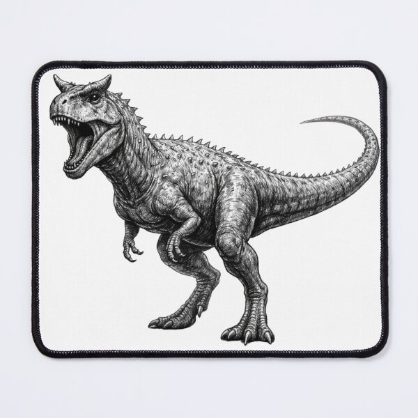 Item preview, Carnotaurus – dark pencil sketch illustration designed and sold by Mac Sketches.