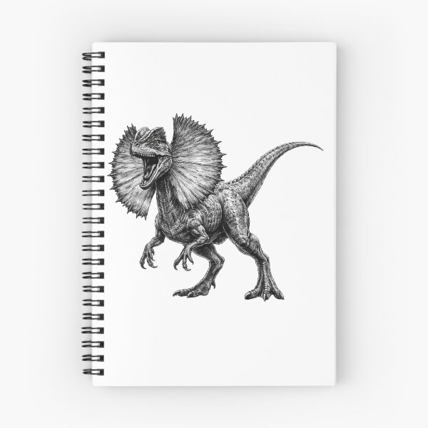 Item preview, Dilophosaurus – dark pencil sketch illustration designed and sold by Mac Sketches.