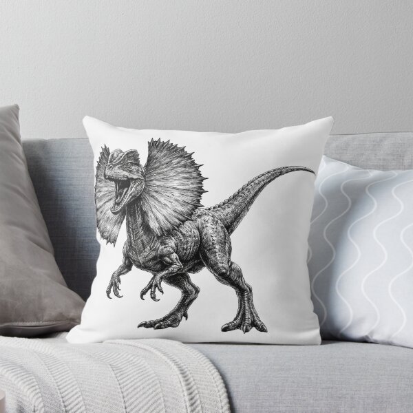Item preview, Dilophosaurus – dark pencil sketch illustration designed and sold by Mac Sketches.