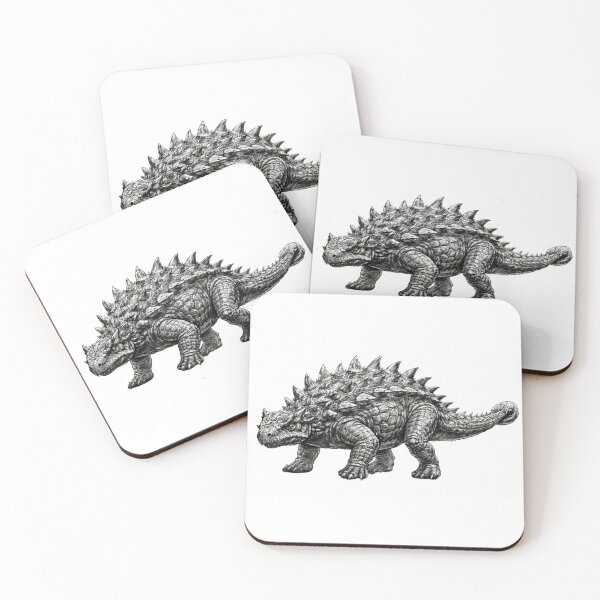 Item preview, Ankylosaurus – dark pencil sketch illustration designed and sold by Mac Sketches.