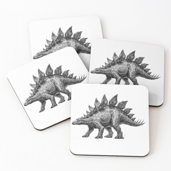 Item preview, Stegosaurus – dark pencil sketch illustration designed and sold by Mac Sketches.