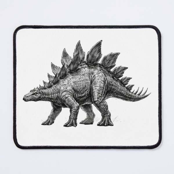 Item preview, Stegosaurus – dark pencil sketch illustration designed and sold by Mac Sketches.