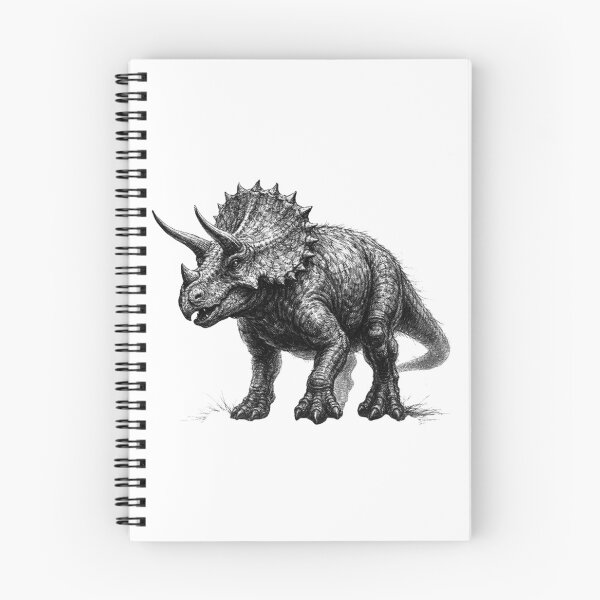 Item preview, Triceratops – dark pencil sketch illustration designed and sold by Mac Sketches.