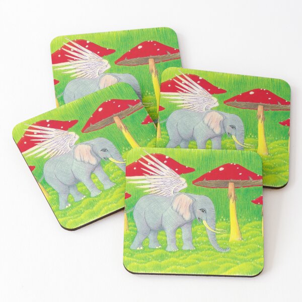 Item preview, Elephant Pixie with Mushrooms designed and sold by Roxarocks.