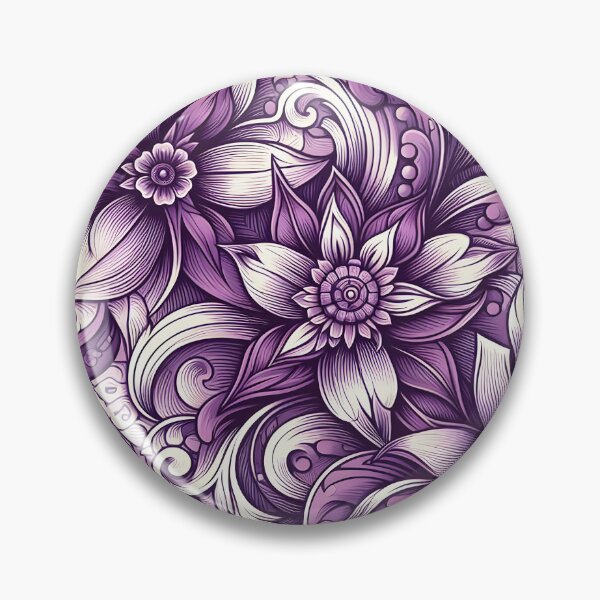 Item preview, Purple Swirl Floral Boho Pattern Art designed and sold by Apex Designs.