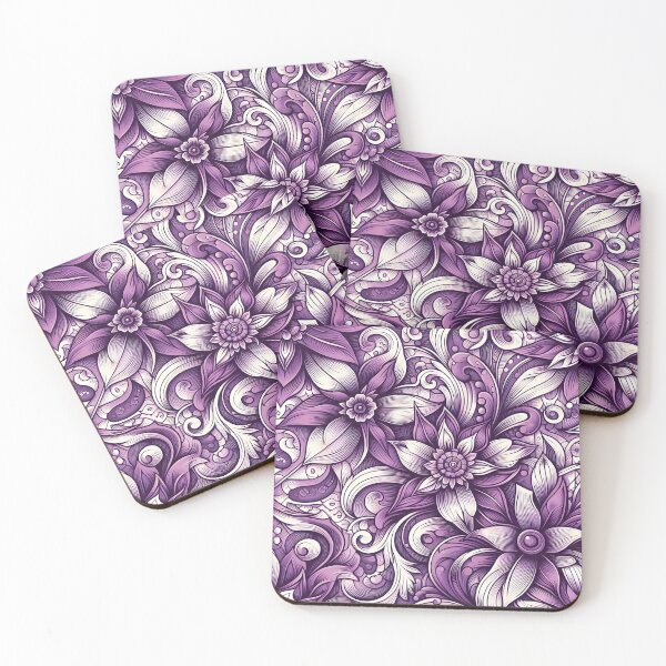 Item preview, Purple Swirl Floral Boho Pattern Art designed and sold by Apex Designs.