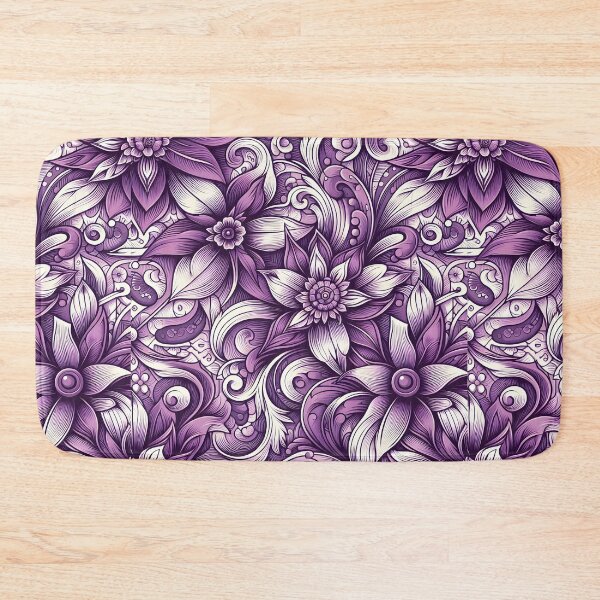 Item preview, Purple Swirl Floral Boho Pattern Art designed and sold by Apex Designs.