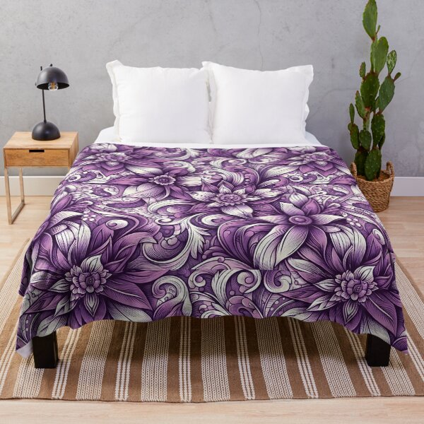 Item preview, Purple Swirl Floral Boho Pattern Art designed and sold by Apex Designs.