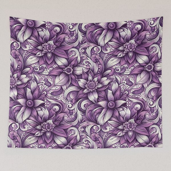 Item preview, Purple Swirl Floral Boho Pattern Art designed and sold by Apex Designs.