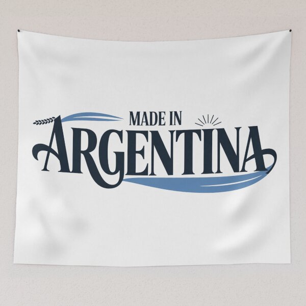 Item preview, Made in Argentina – Elegant Typography with Sky Blue Ribbon designed and sold by FusiTink.