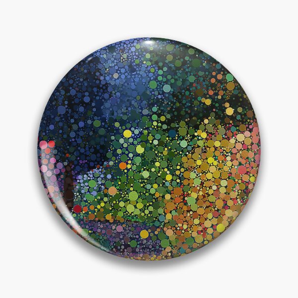Item preview, Blue, Green, Yellow and Pink Bushes at Night in a Polka Dot Forest designed and sold by Neika Shimm Designs.