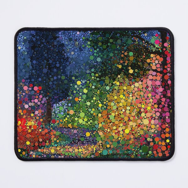 Item preview, Blue, Green, Yellow and Pink Bushes at Night in a Polka Dot Forest designed and sold by Neika Shimm Designs.