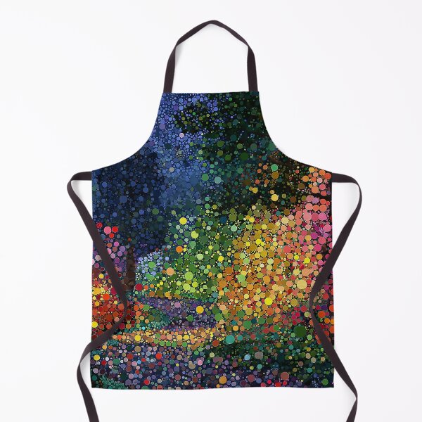 Item preview, Blue, Green, Yellow and Pink Bushes at Night in a Polka Dot Forest designed and sold by Neika Shimm Designs.