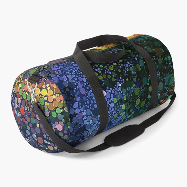 Item preview, Blue, Green, Yellow and Pink Bushes at Night in a Polka Dot Forest designed and sold by Neika Shimm Designs.