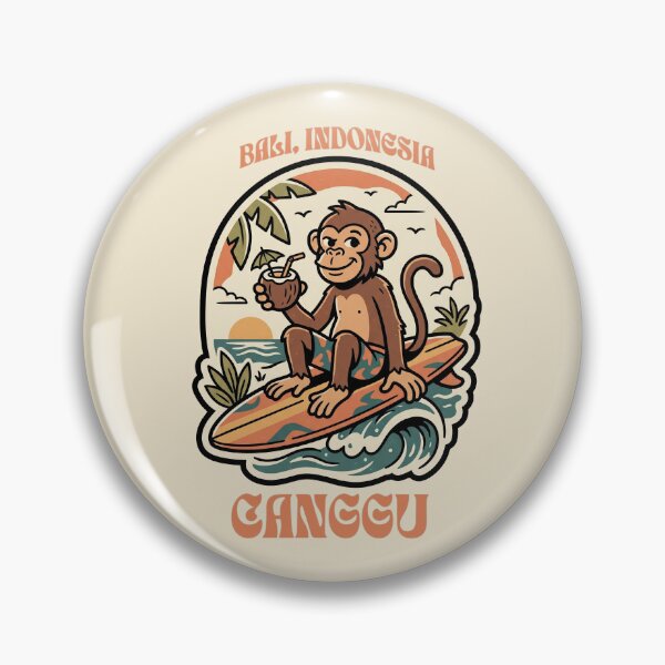 Item preview, Canggu Bali Surf Monkey Tropical Vibes designed and sold by MythicCotton.