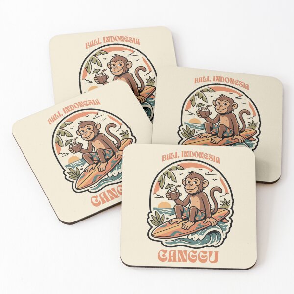 Item preview, Canggu Bali Surf Monkey Tropical Vibes designed and sold by MythicCotton.