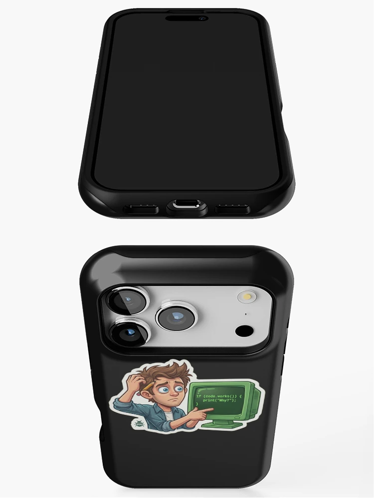 Thumbnail 3 of 4, iPhone Case, Funny Programmer Code Works Why Debugging Humor designed and sold by AkDesign022.