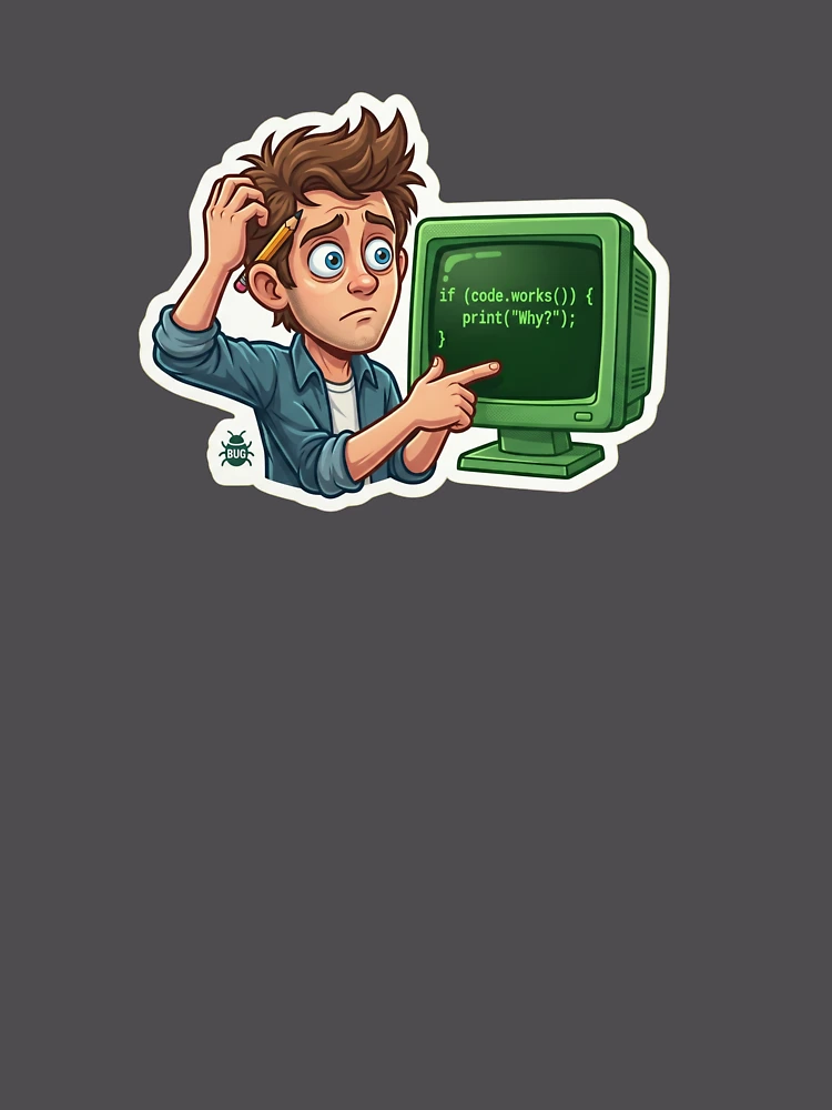 Thumbnail 6 of 6, Premium Oversized Sweatshirt, Funny Programmer Code Works Why Debugging Humor designed and sold by AkDesign022.